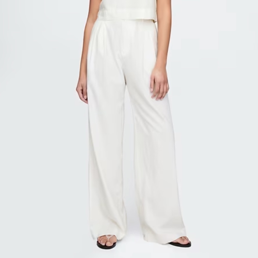 DISSH AMELIA OFF WHITE LINEN BLEND PANT - size 8